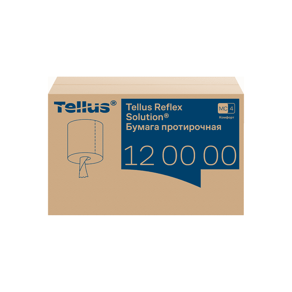 Протирочная бумага Tellus Reflex, Комфорт c центральной вытяжкой, 1 слой, 270 м, MС4  - 3