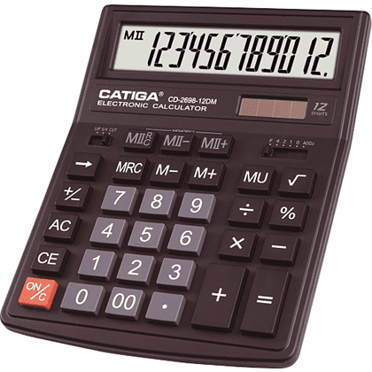 Калькулятор настольный CD-2698-12DM Catiga, 12-разрядный, пластик, черный