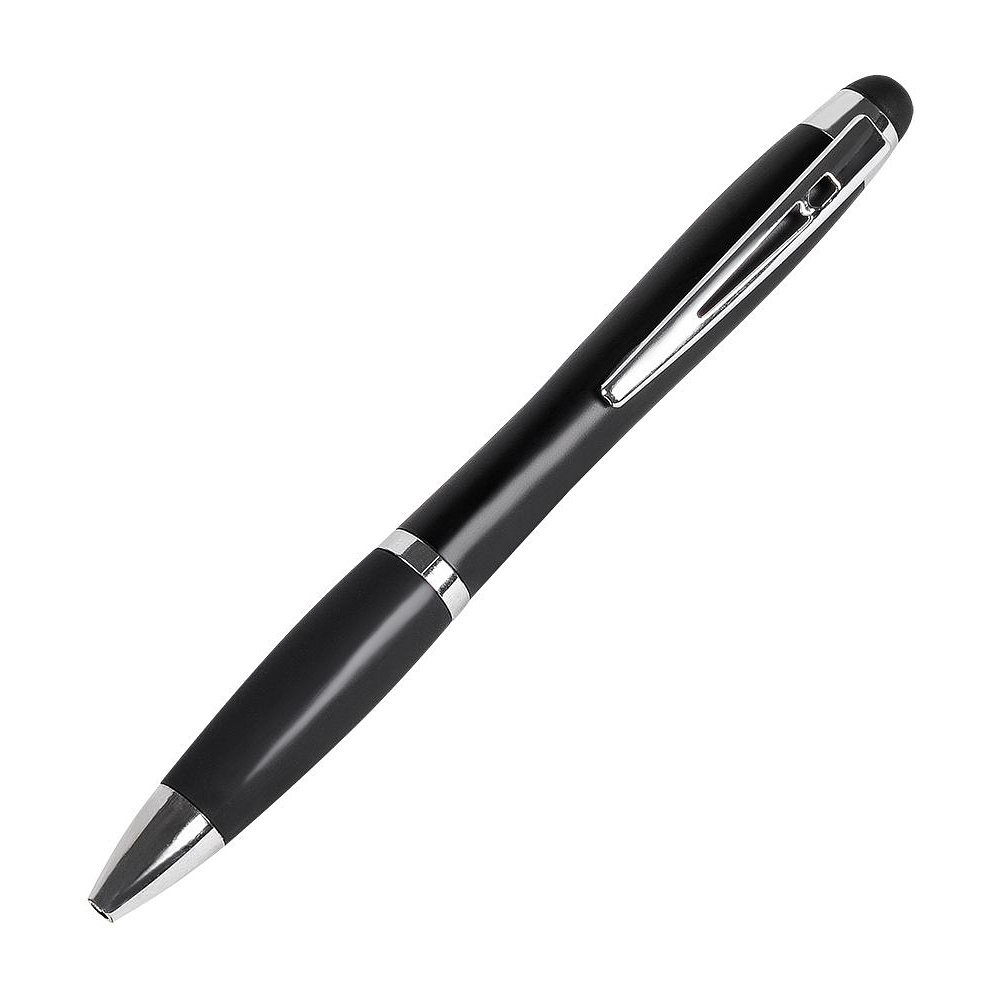 Ручка шариковая автоматическая "Riolight", 0.7 мм, черный, серебристый, стерж. синий