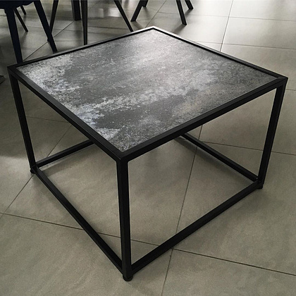 Журнальный стол "ART-3", 650х650х490 мм, черный, белый крафт - 2