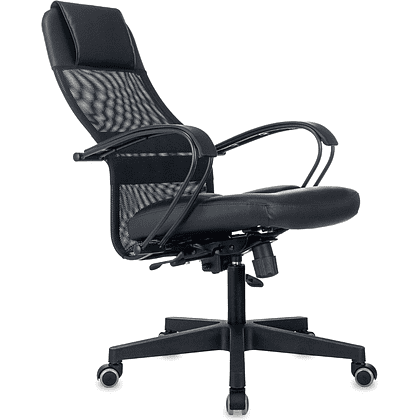 Компьютерное кресло "Бюрократ CH-NOVA LUX", сетка, экокожа, пластик, черный - 7