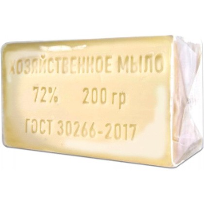Мыло хозяйственное 72%, 200 г., в прозрачной обертке