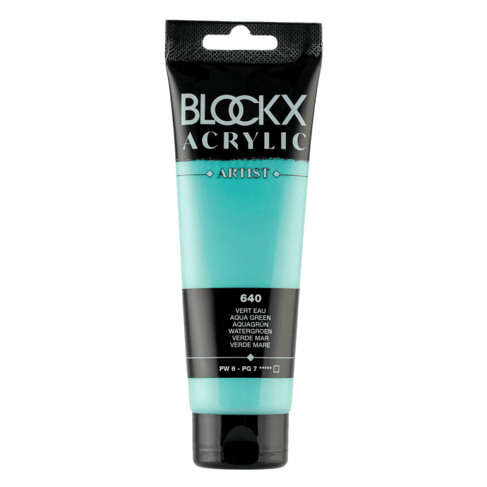 Краски акриловые "Blockx", 640 аква зеленый, 120 мл