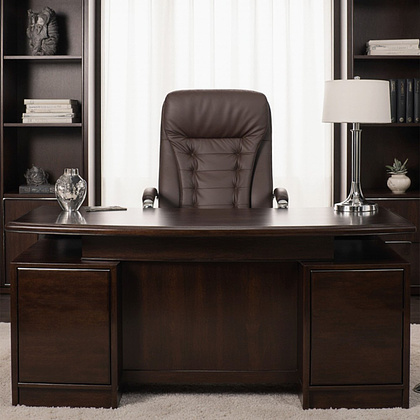 Кресло для руководителя AksHome "Richard new", экокожа, металл, коричневый - 25