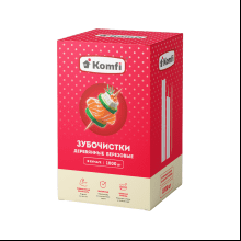 Зубочистки в индивидуальной бумажной упаковке, березовые