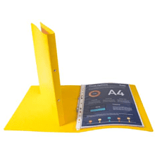 Папка на кольцах "Exacompta", картон, 20 мм, А4, желтый