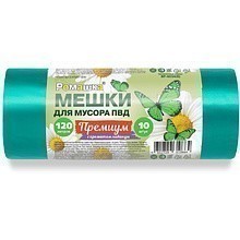 Мешки для мусора Ромашка Премиум, зеленый