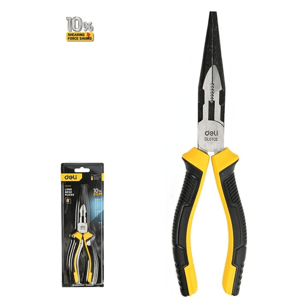 Длинногубцы Deli YS EDL0102, 200 мм, 2-х компонентные рукоятки - 2