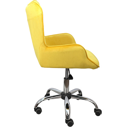 Кресло для персонала AksHome "Bella", велюр, металл, желтый - 3