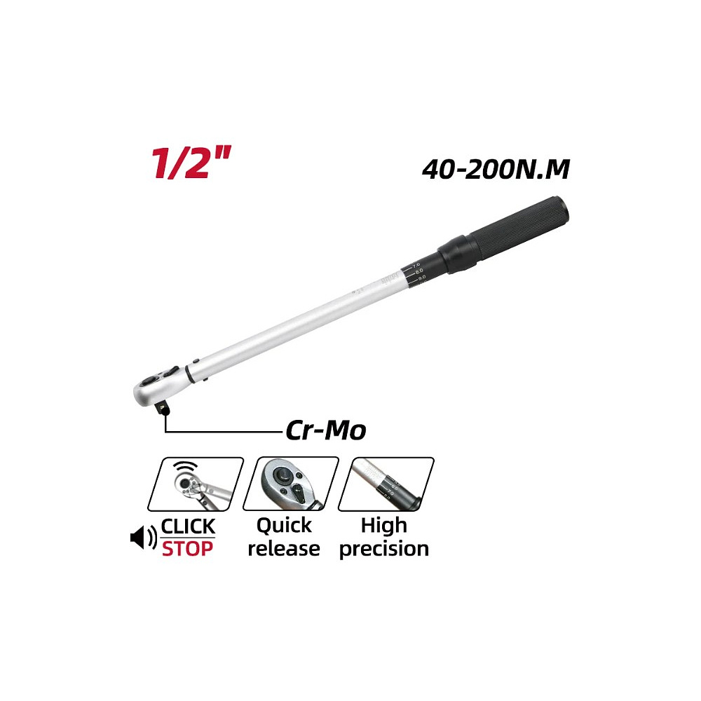 Ключ динамометрический Deli YS EDL-YN-40200, 40-200Нм 1/2", черный - 2