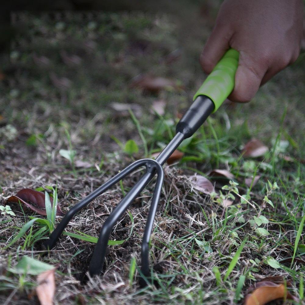 Тяпка садовая Deli GS EDL580815, 300 мм, трехзубая, зеленая - 3