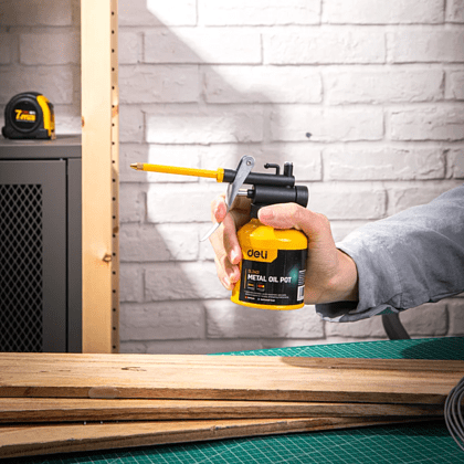 Масленка для смазки стальная Deli YS EDL2401, 180 мл, медный носик, желтая - 2