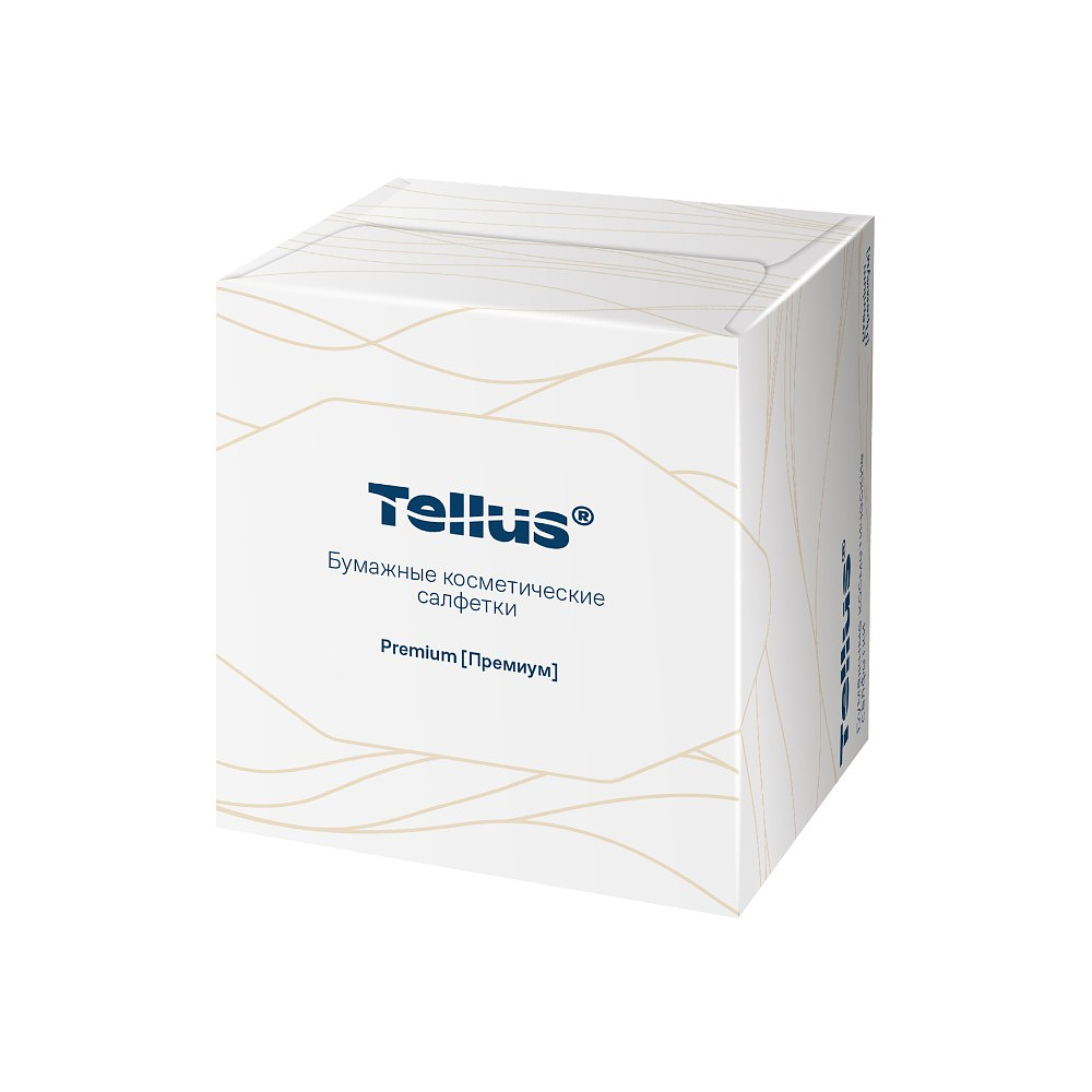 Салфетки косметические Tellus Премиум, 90шт/уп, в кубе - 3