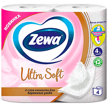 Бумага туалетная Zewa Ultra Soft 4 слоя, 4 рулона