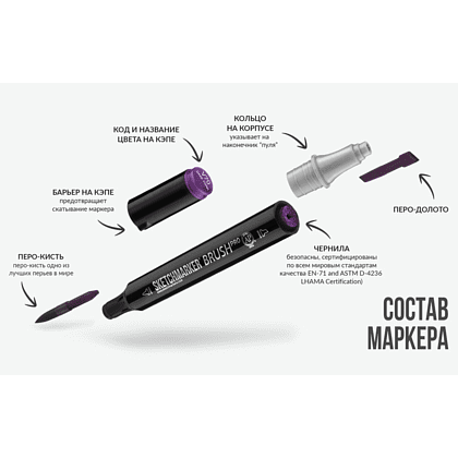 Маркер перманентный двусторонний "Sketchmarker Brush", R81 кирпич - 7