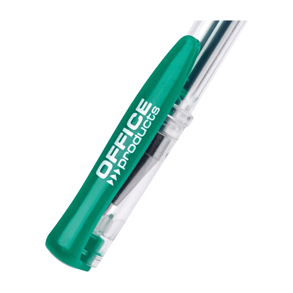 Ручка гелевая "Office Products", 0.5 мм, прозрачный, стерж. зеленый - 4
