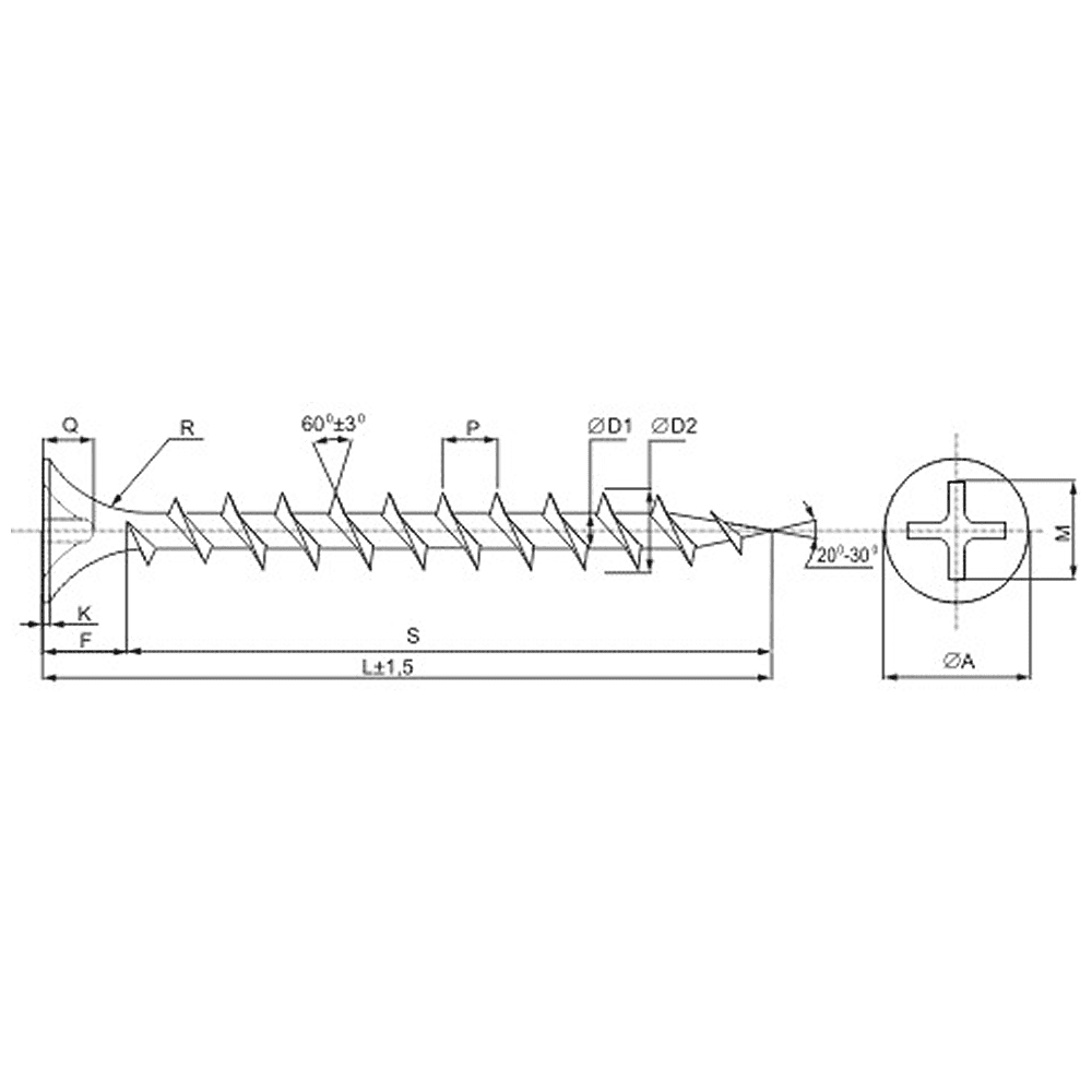 Саморез 3.5х51 мм для монтажа ГКЛ к дереву, фосфат, 500 шт. - 2