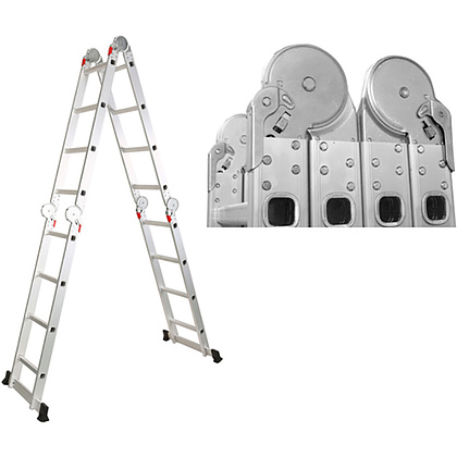 Лестница-трансформер "Startul", 570 см (280 см), 20 ступеней, алюминий - 2