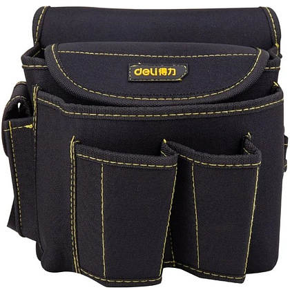 Сумка для инструментов поясная Deli YS EDL-P4, 220х140х200 мм, ткань Oxford, черный