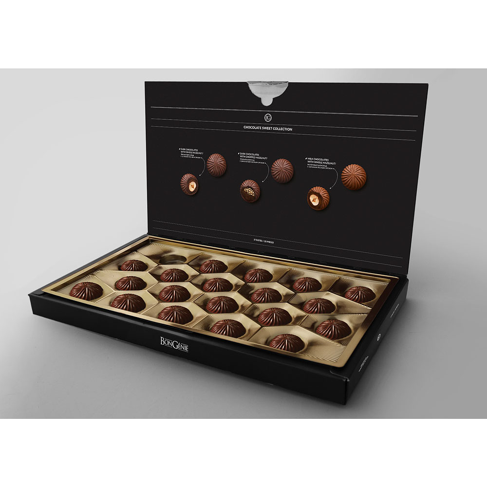 Конфеты шоколадные "Bongenie", 200 г, ассорти с лесным орехом - 2