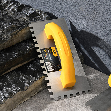 Кельма зубчатая Deli "EDL509310", 230х100 мм, желтый - 2