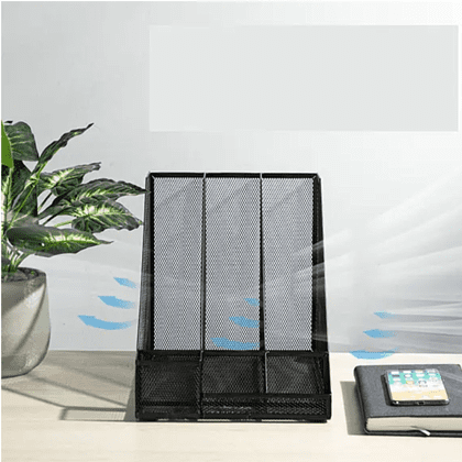 Модуль вертикальный Deli с органайзером, 3 отделения, черная сетка - 3