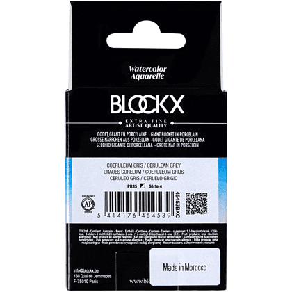 Краски акварельные "Blockx. Giant pan", 453 церулеум серый, 18 мл., кювета - 5