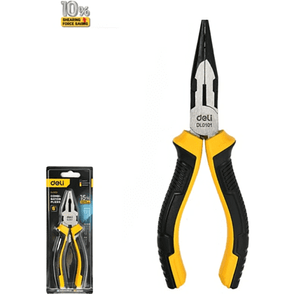 Длинногубцы Deli YS EDL0101, 160 мм, 2-х компонентные рукоятки - 2