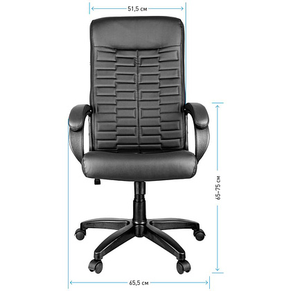 Кресло для руководителя Helmi HL-E80 "Ornament", экокожа, пластик, черный - 3