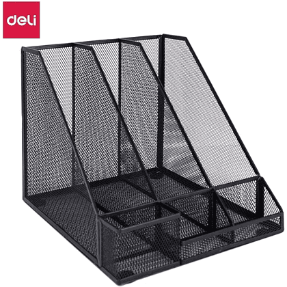 Модуль вертикальный Deli с органайзером, 3 отделения, черная сетка