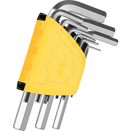 Набор ключей Г-образных Deli YS EDL230009 шестигранный, 1,5-10 мм, 9 шт., серебристый, блистер