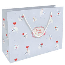 Пакет бумажный подарочный "Love", 36х26х12 см, голубой