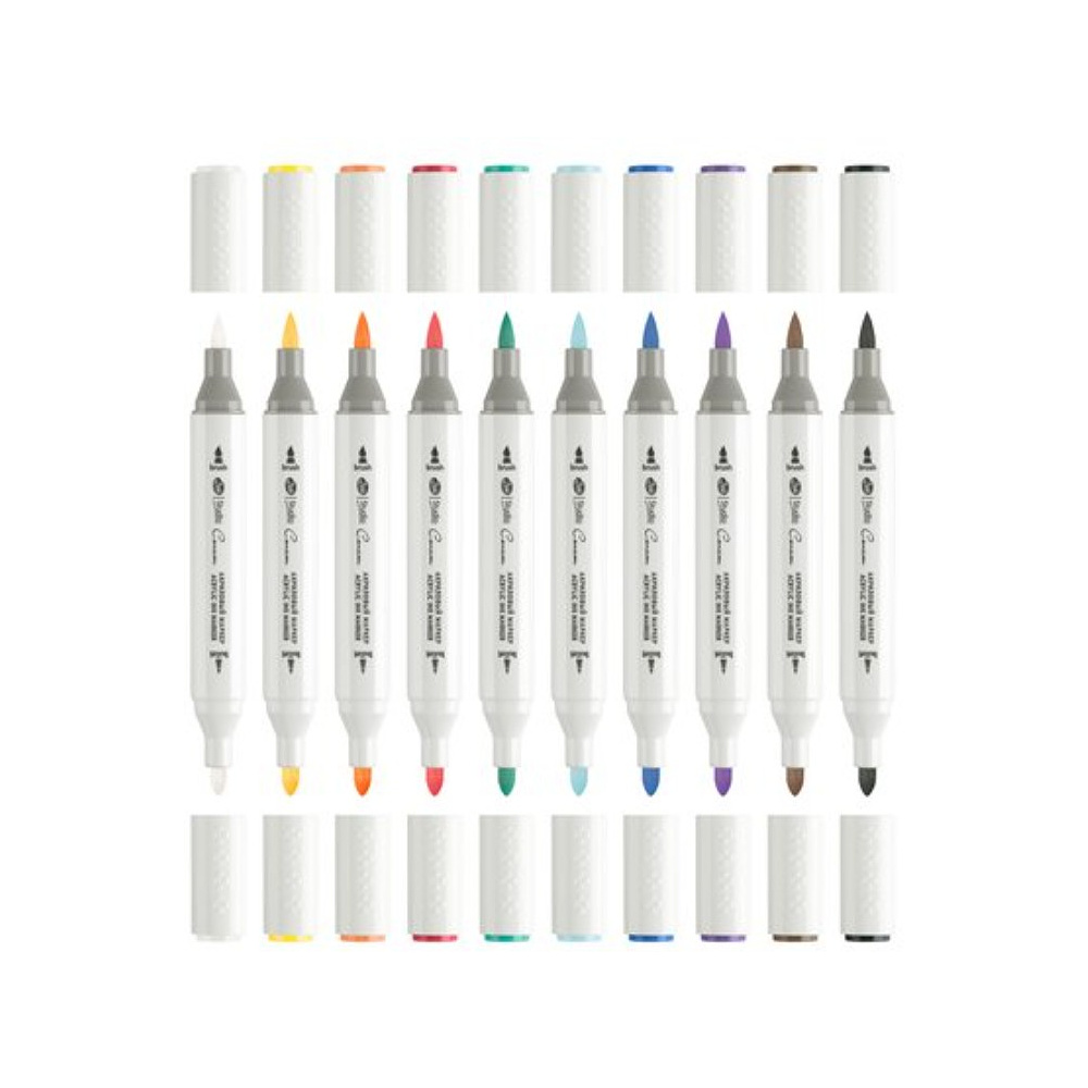 Маркер акриловый "Сонет. Основные цвета", двухсторонний, набор 10 цветов, блистер - 2