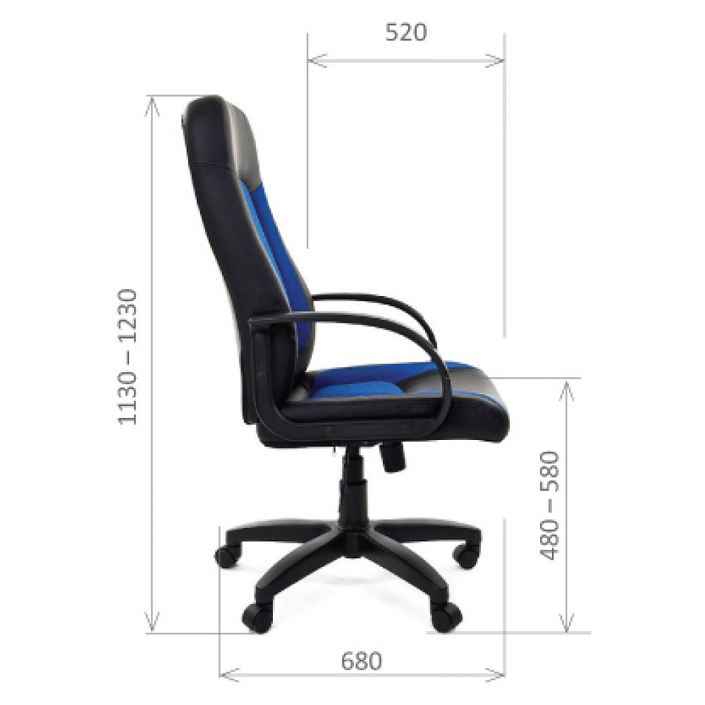 Кресло для руководителя "Chairman 429", экокожа, пластик, черный - 5