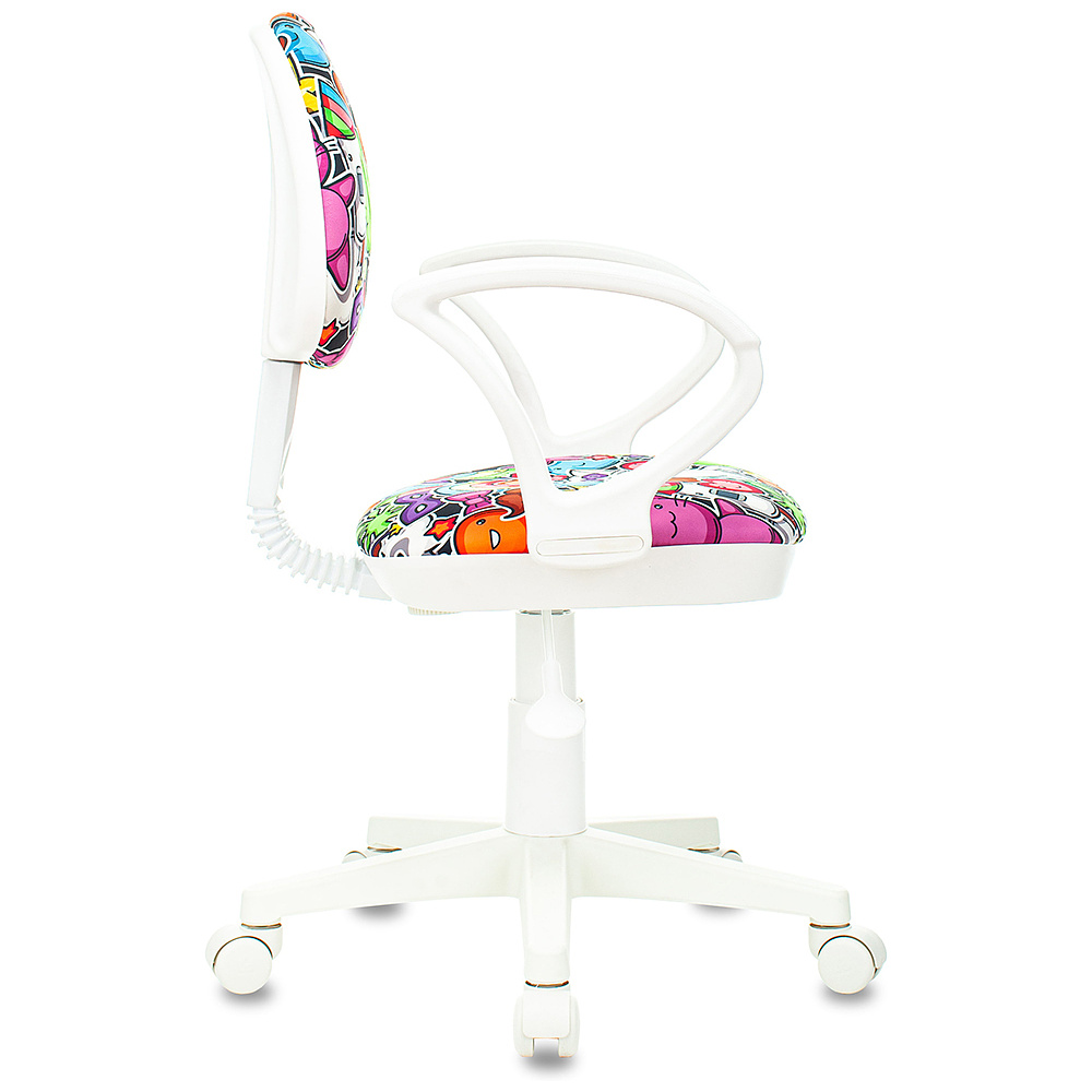 Кресло для детей "Бюрократ KD-3/WH/ARM", пластик белый, мультиколор маскарад - 3