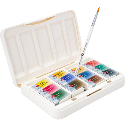Краски акварельные "Белые ночи", набор 12 цветов, кюветы, пласт. пенал - 3