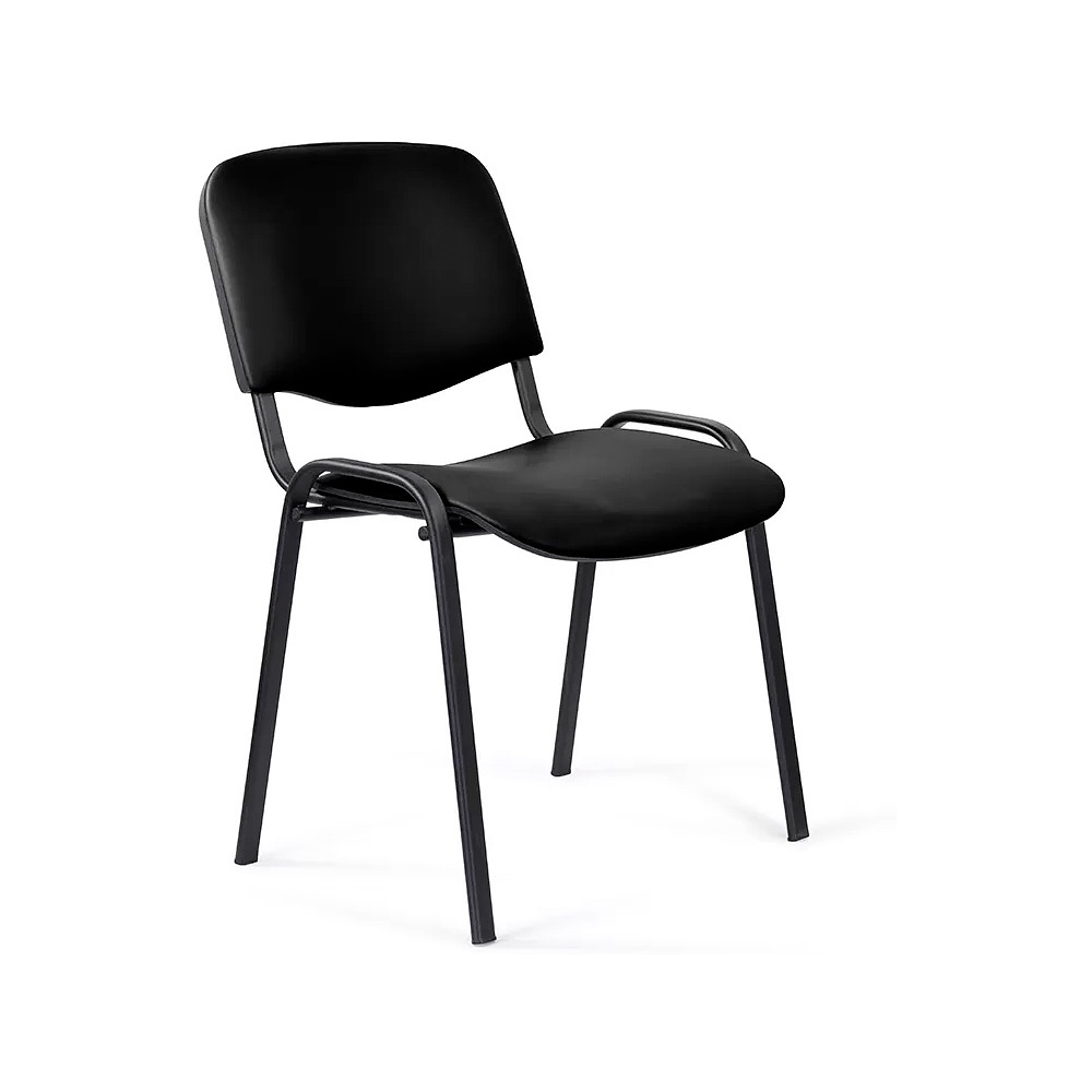 Стул для посетителей ИЗО BLACK, экокожа, черный