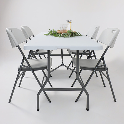 Стол складной 1800х755х730 мм, пластик, белый - 14