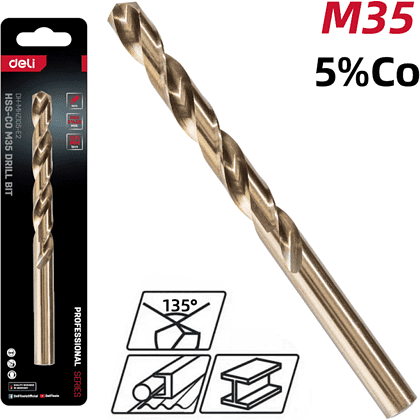 Сверло по металлу Deli RS EDH-MHZ100-E2, 10.0 мм, DIN 338, HSCo 5% - 2