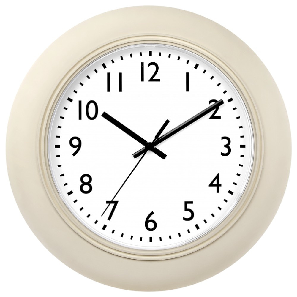 Часы настенные круглые "71712205", пластик, бежевый