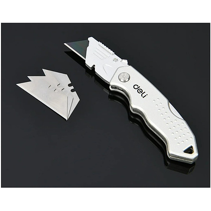 Нож строительный Deli YS EDL008Z, 19 мм, складной, трапеция - 3