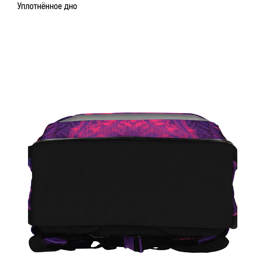 Рюкзак школьный "Flora neon", черный, фиолетовый - 6