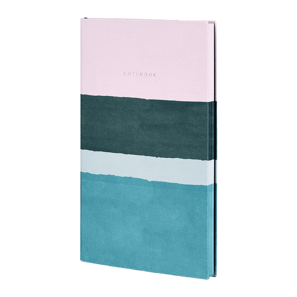 Блокнот "Stripes dusty pink", А5, 96 листов, линейка, розовый, голубой, срез разноцветный
