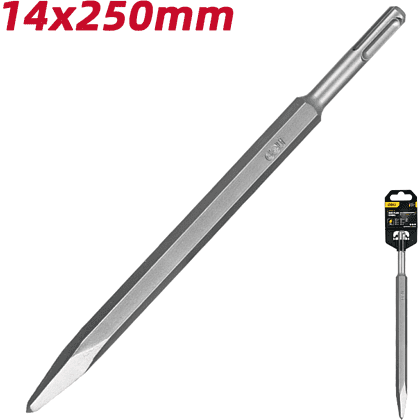 Зубило пиковое для перфоратора Deli YS EDH-YJZ014-E1, 14 x 250 мм, SDS-PLUS - 4