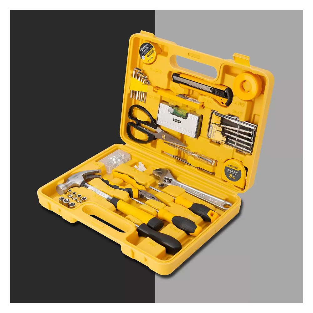 Набор инструмента Deli YS EDL1038J, 38 предметов, кейс, желтый - 3