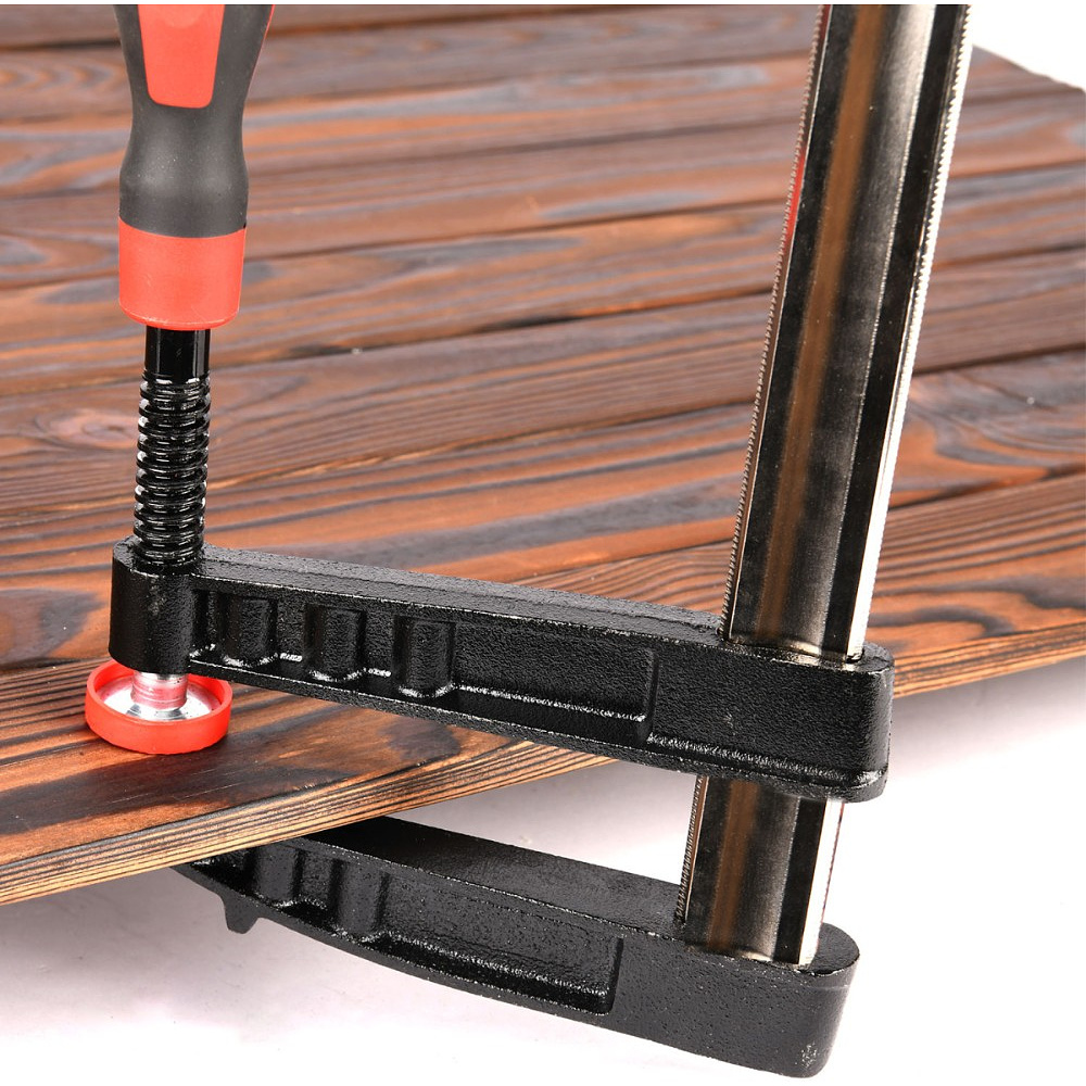 Струбцина F-образная Deli RS EDL111280Z, 120х800 мм, усиленная, черный, красный - 6