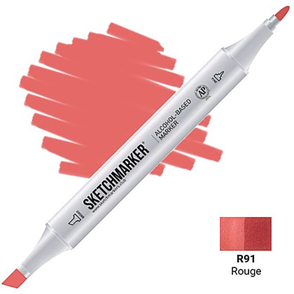 Маркер перманентный двусторонний "Sketchmarker", R91 румяна