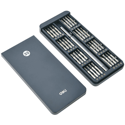 Отвертка ударная с набором бит Deli YS EDL241033, 33 штуки, металлический кейс