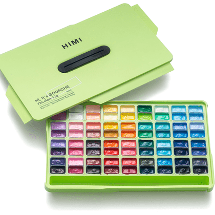 Краски гуашевые "Himi Jelly Cup", набор 72 цветов, 12 мл, кювета, пластиковый футляр