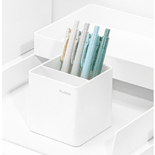 Подставка для ручек "Nusign", пластик, 2 деления, белый